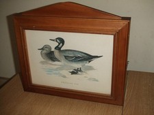 ITALIAN WOOD WALL KEY CABINET WITH A BIMACULATED DUCK PICTURE