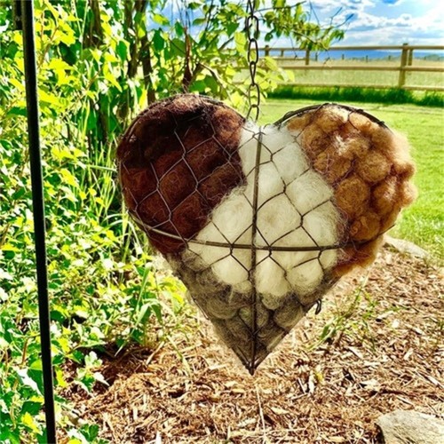 Heart shape alpaca fiber bird - shape,