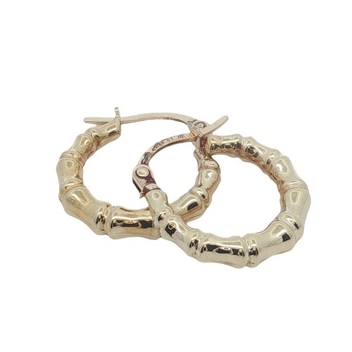 9ct yellow gold 15mm bamboo - gold,