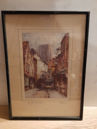 Antique framed signed print - framed,