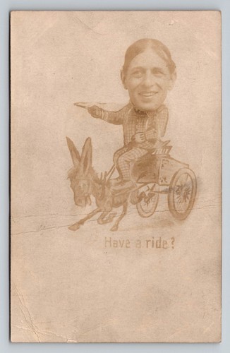 Caricature man riding - caricature, a