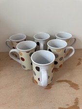 Rayware “Cappuccino” Polka Dot Mug Set (6x) – Retro Multicolour Dots