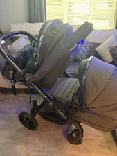 iCandy Peach 7 Double Pushchair Pram Buggy Twin Dark Grey