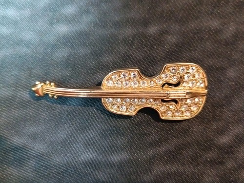 Vintage clear crystal violin - vintage,