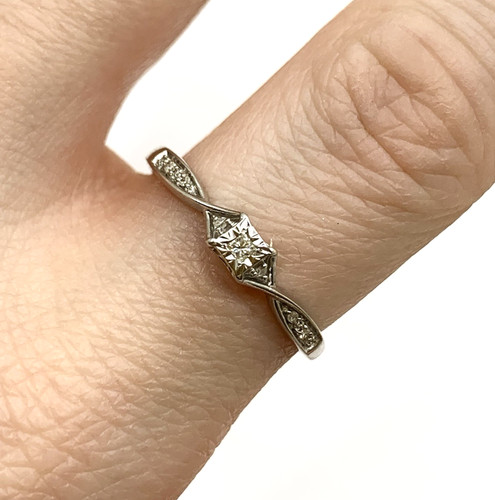 Diamond ring gold square - diamond, ct