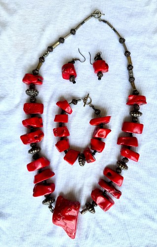 Vintage chunky red - chunky, bamboo