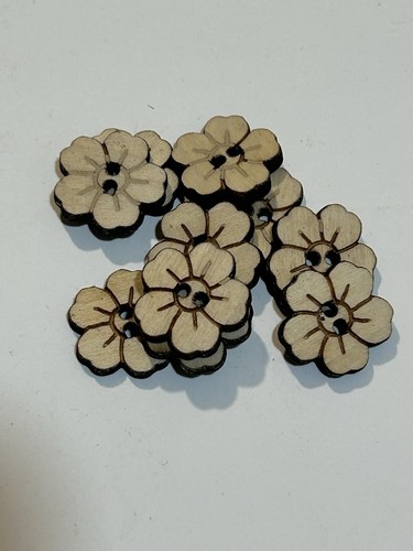 Flower wooden buttons - wooden,