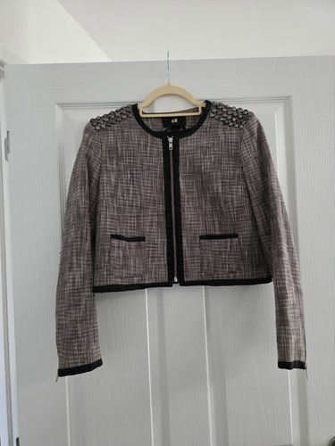 Studded shoulder tweed - h&m,