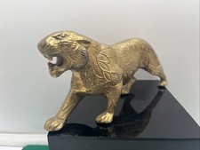 Brass Tiger Statue - 8" Long