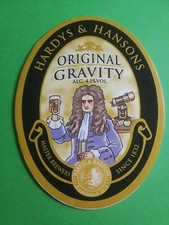 HARDY & HANSONS brewery ORIGINAL GRAVITY real ale beer badge front pump clip