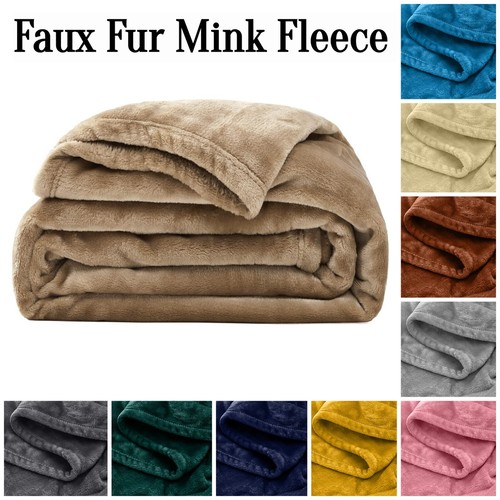 Luxury faux fur mink throw - faux,
