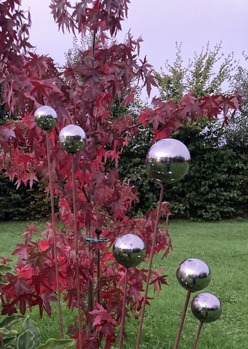 Metal garden mirror ball - ball, spray