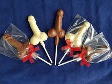 HEN PARTY/WILLY/PENIS/BELGIAN CHOCOLATE LOLLIPOPS/SWEETS/FAVOURS/ANN SUMMERS