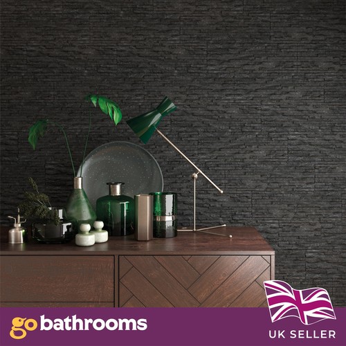 Avi split face tile - wall, black