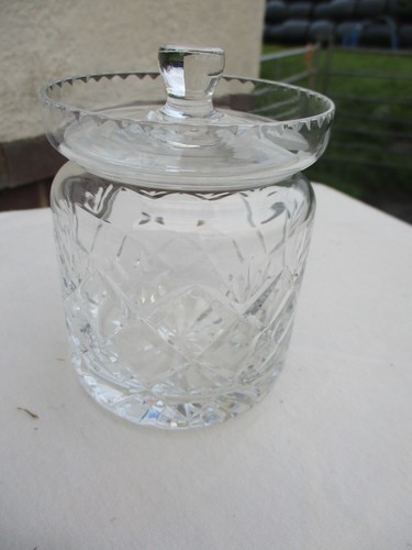 Vintage crystal cut glass jam - glass,