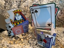 Vtg 70s Jumbo Playing Card Casino Bridge Party Decor Card Game Table Decor USA