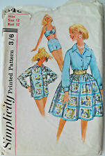 36" Vintage 1950s  Bra Shorts Full Skirt & Shirt Sewing Pattern Simplicity 3439