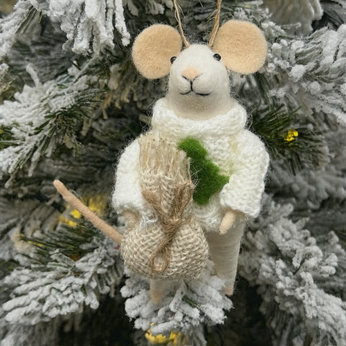Handmade felt wool mouse - handmade,
