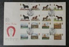 GB 1979 Horse Racing FDC 200th Derby special CDS with Gutter Pair stamps - rare