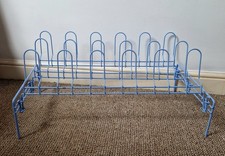 Vintage Atomic Style, Blue Wire Shoe Rack/Holds 9 Pairs Shoes mid century