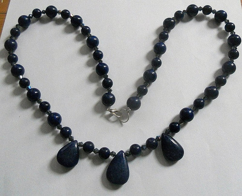 Blue bead necklace teardrop - bead, necklace.3