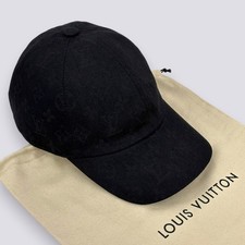 Louis Vuitton LV Monogram Essential Cotton Baseball Cap Hat Black Size M