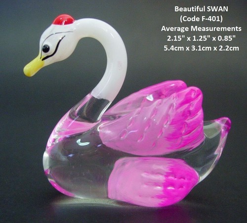 Blown glass swan figurine - blown,