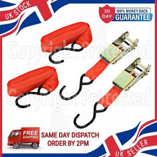2 RATCHET STRAPS TIE DOWN ADJUSTABLE HOLD LASHING FASTENER  CAR CARGO ROOF RACK