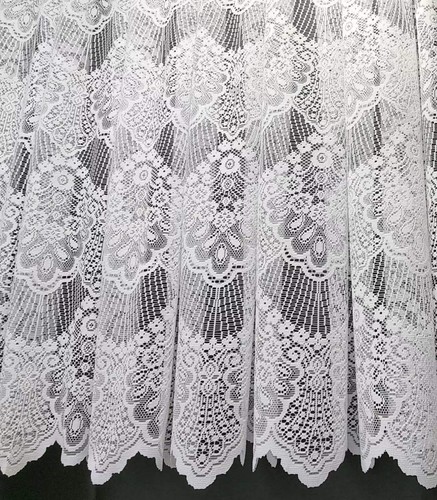 White lace cheap net curtains - white,