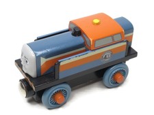 Wooden Thomas and Friends Railway Den the Diesel Engine Train Orange Blue Toy