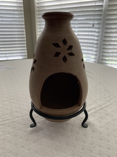 Clay chiminea tall with - clay, 10"