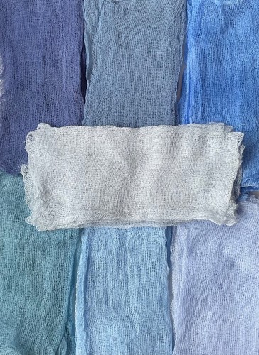 Hand dyed gauze - hand-dyed., fabric
