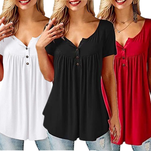 Women rufle tunic tops loose - rufle,