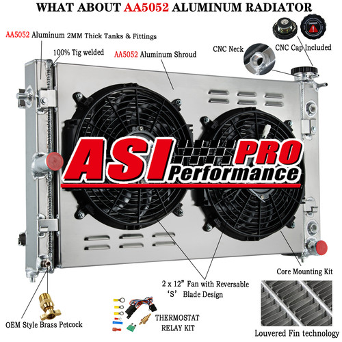Row radiator shroud fan - row, radiator+shroud