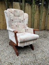 Modern fabric oak framed high