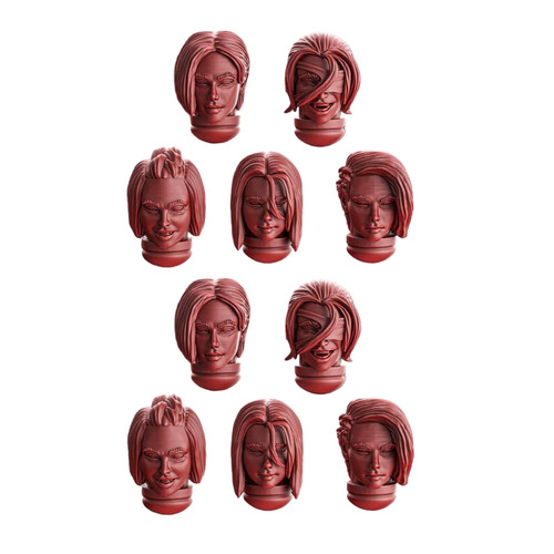 Crimson wings female heads - crimson,