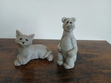 Set Of Two Quarry Critters Cat Cadbury And Bear Billy