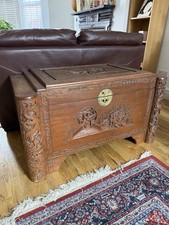 Chinese camphor chest carved - chinese,