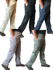 Mens New Elasticated lightweight Chinos Cotton Rugby Trousers Casual Work Pants 