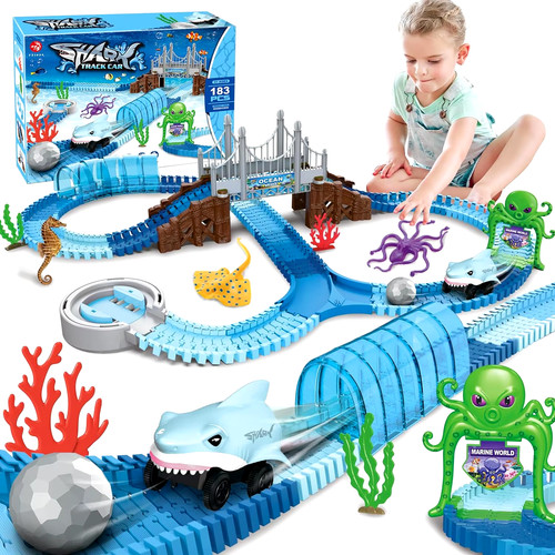 Track toys shark race car - track,