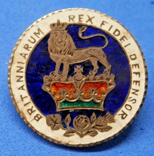 Enamelled coin brooch george - brooch,