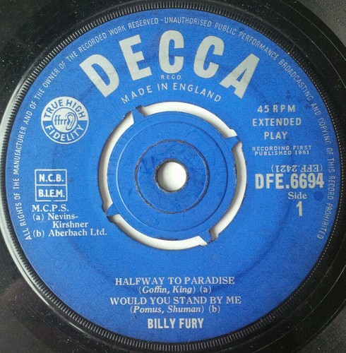 Billy fury 7 - fury, 7"