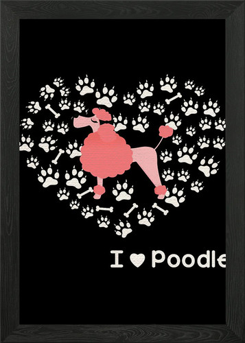 Poodle poster framed wall art - poodle,