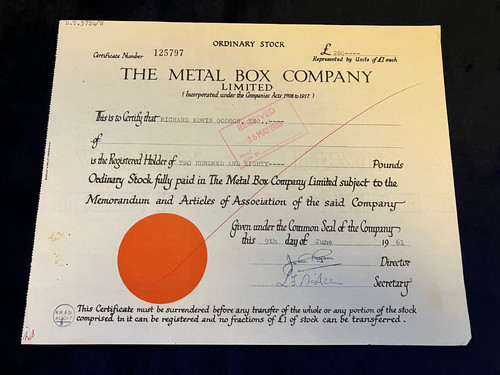 1961 metal box share - 1961,