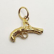 Vintage 9ct Flintlock Gun Yellow Solid Gold 375 Hallmarked Charm / Pendant