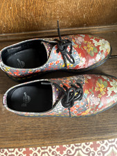 Doc Dr Martens 1461  Flowers Red Leather Shoes Size UK 6 US 8 Limited Edition