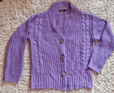 Boohoo Purple Cardigan Size M Chest 40" Length 23" Long Sleeved Knitted Top