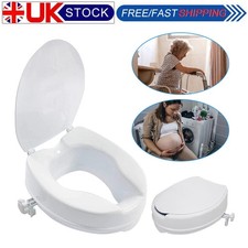 2/4/6 Inch Raised Toilet Seat Raiser With Lid Universal Elevated Disability Aid