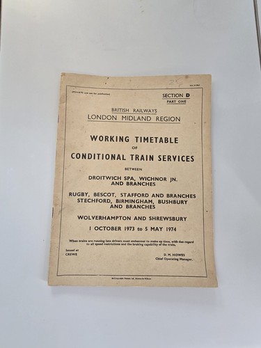 Lmr working timetable 1973 - br,
