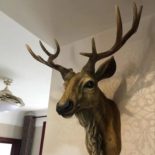 Faux deer head wall - wall, decor